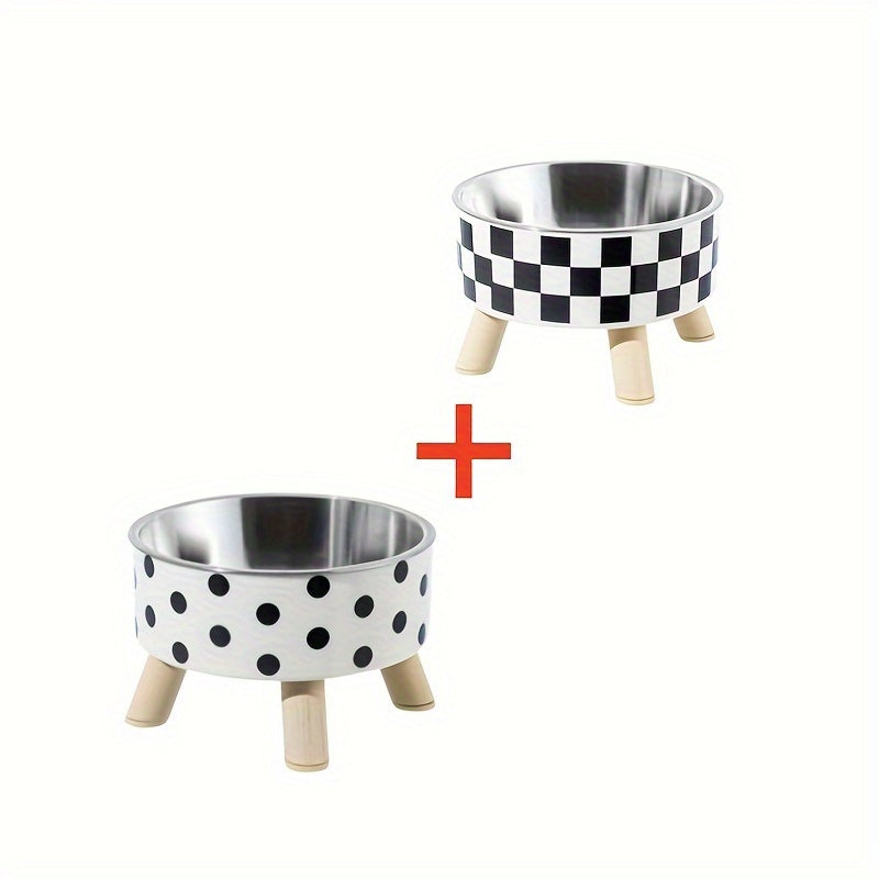 2PC/ Elevated Pet Feeding Bowl Stainless Steel