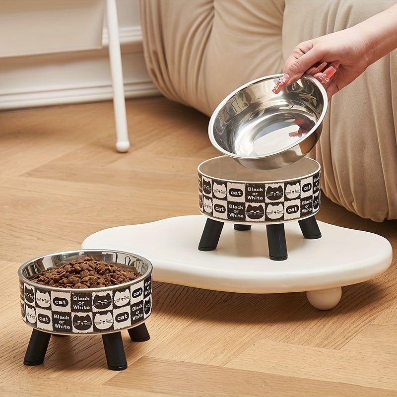 2PC/ Elevated Pet Feeding Bowl Stainless Steel