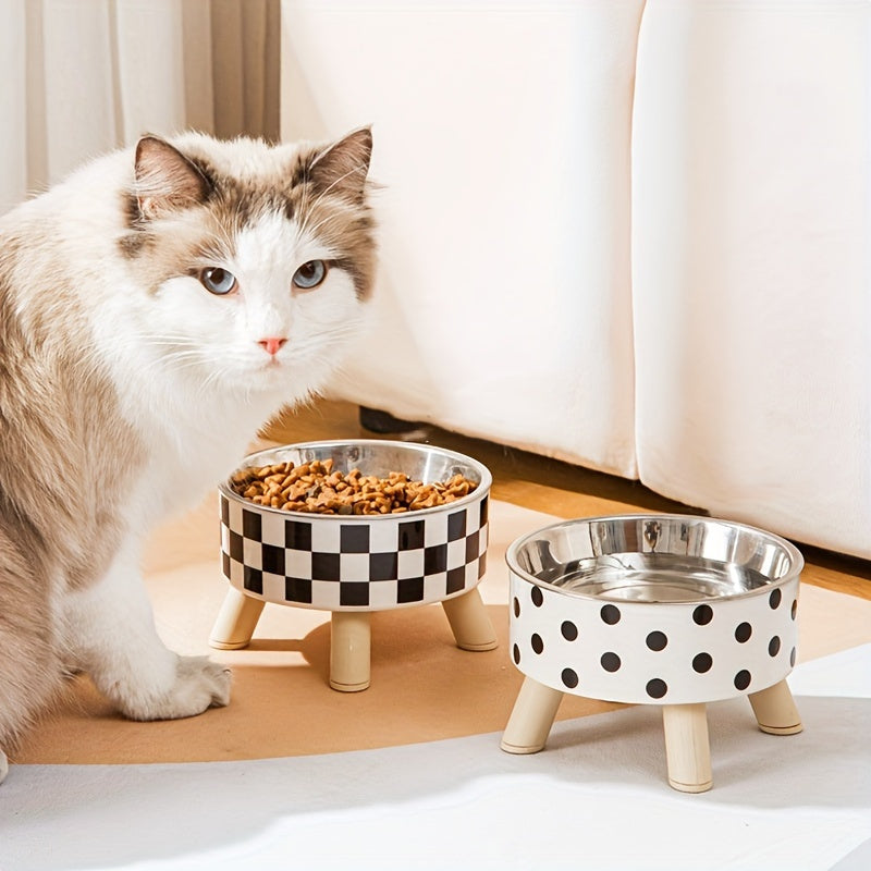 2PC/ Elevated Pet Feeding Bowl Stainless Steel