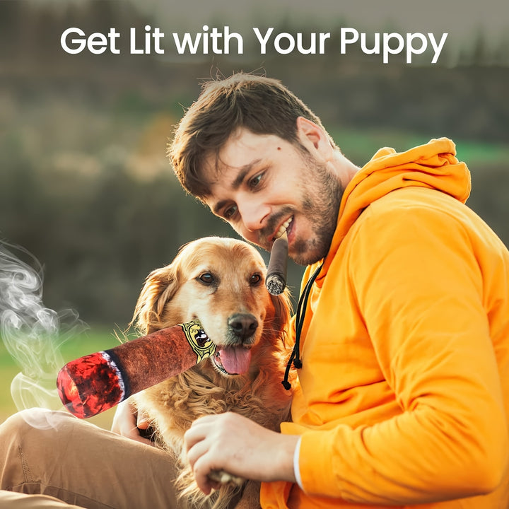 Cigar Pet Plush Toy - Interactive Squeak Toys for Dogs