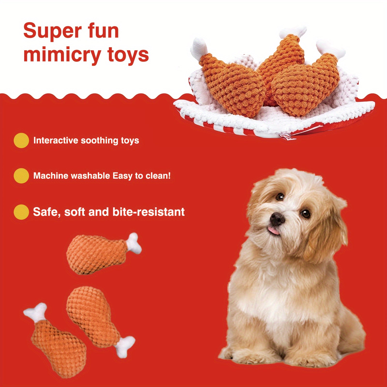 Fried Chicken Dog Toy