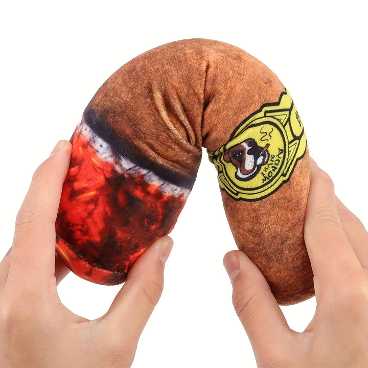Cigar Pet Plush Toy - Interactive Squeak Toys for Dogs