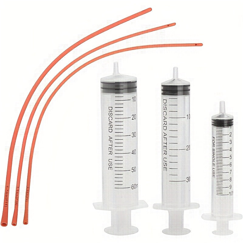 1 Small Animal Feeding Set - Red Rubber Feeding Tube with 1 Feeder, 2.03oz for Sheep, Goats, Puppies, Kittens - Ideal for Newborns and Hydration, Newborn Feeding Supplies | Plastic Feeder | Durable Plastic Feeder, No Battery