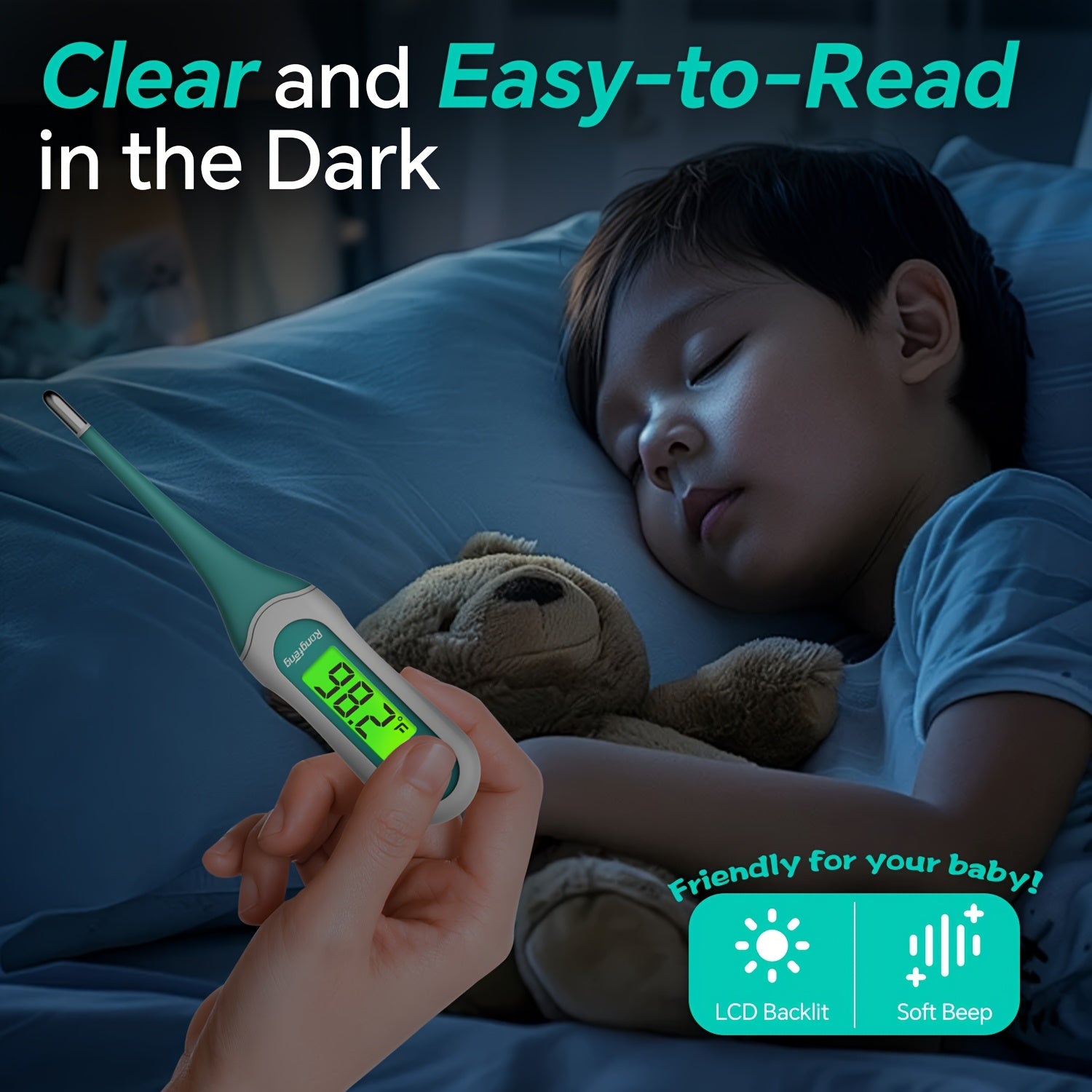 Digital Thermometer for Adults and Kids, Oral Thermometer for Baby Rectal and Underarm Thermometer for Fever Alarm Medical Thermometer