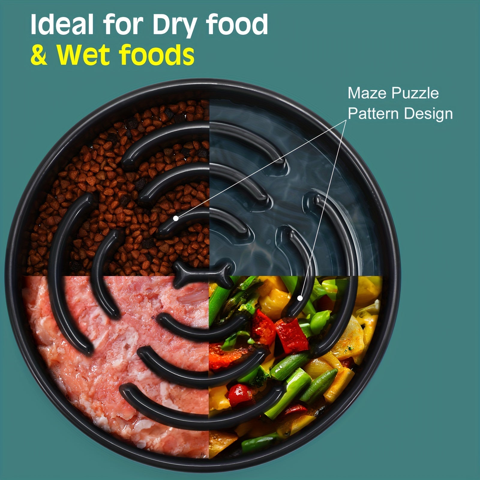 Ruicyg Interactive Dog Feeder - Slow Feed Puzzle Bowl for Healthy Eating