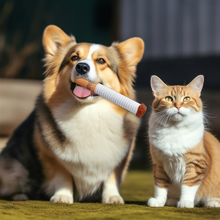 Plush Cigarette Dog Toy