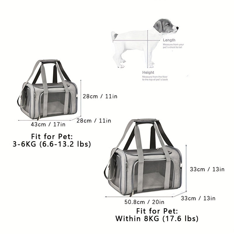 25Lbs Large Soft Sided Cat and Pet Carrier - Collapsible, Waterproof, Travel-Friendly, and Spacious Carrier for Cats and Puppies