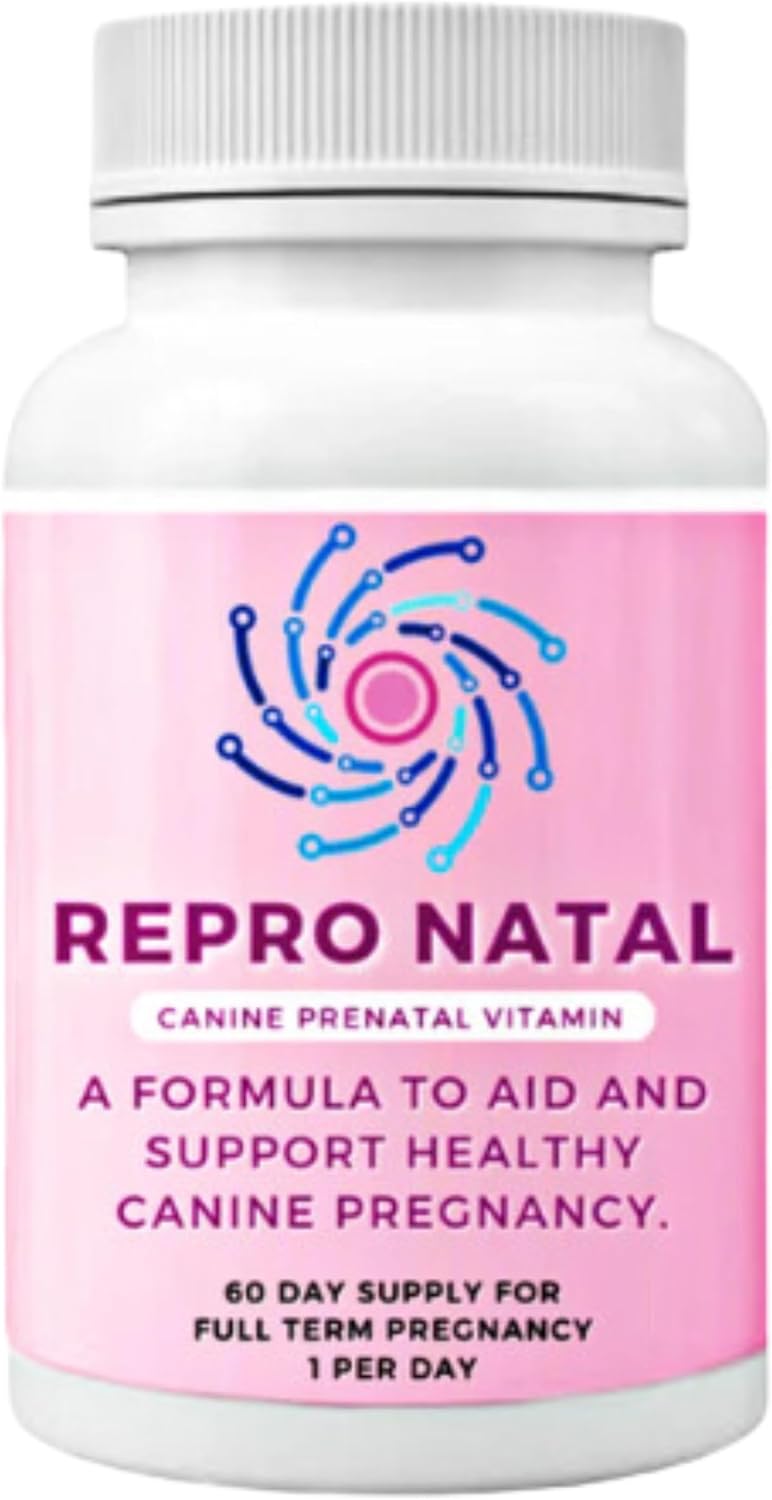 Canine Prenatal Multi-Vitamin Capsules - 60-Day Supply to Aid Full-Term Pregnancies and Promote Optimal Health for Expecting Dogs - ReproNatal™ Dog Supplement - rarefrenchies