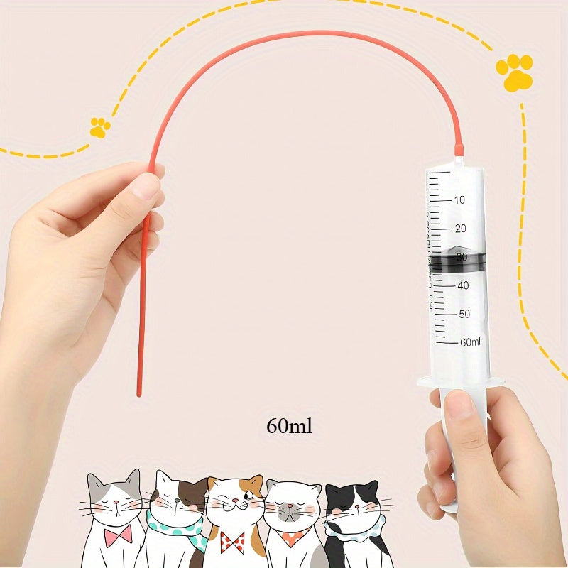 1 Small Animal Feeding Set - Red Rubber Feeding Tube with 1 Feeder, 2.03oz for Sheep, Goats, Puppies, Kittens - Ideal for Newborns and Hydration, Newborn Feeding Supplies | Plastic Feeder | Durable Plastic Feeder, No Battery