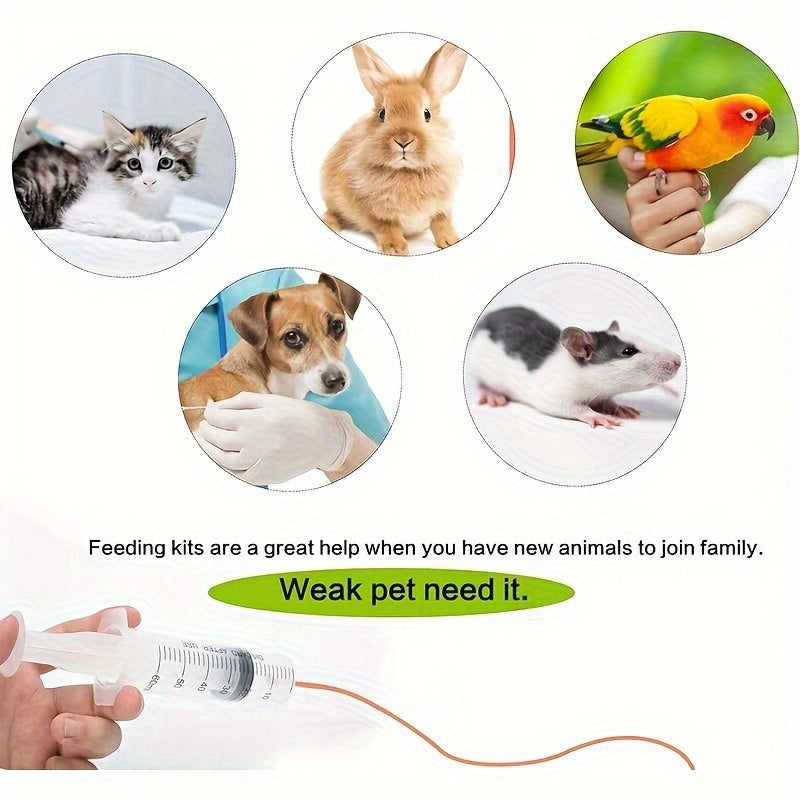 1 Small Animal Feeding Set - Red Rubber Feeding Tube with 1 Feeder, 2.03oz for Sheep, Goats, Puppies, Kittens - Ideal for Newborns and Hydration, Newborn Feeding Supplies | Plastic Feeder | Durable Plastic Feeder, No Battery