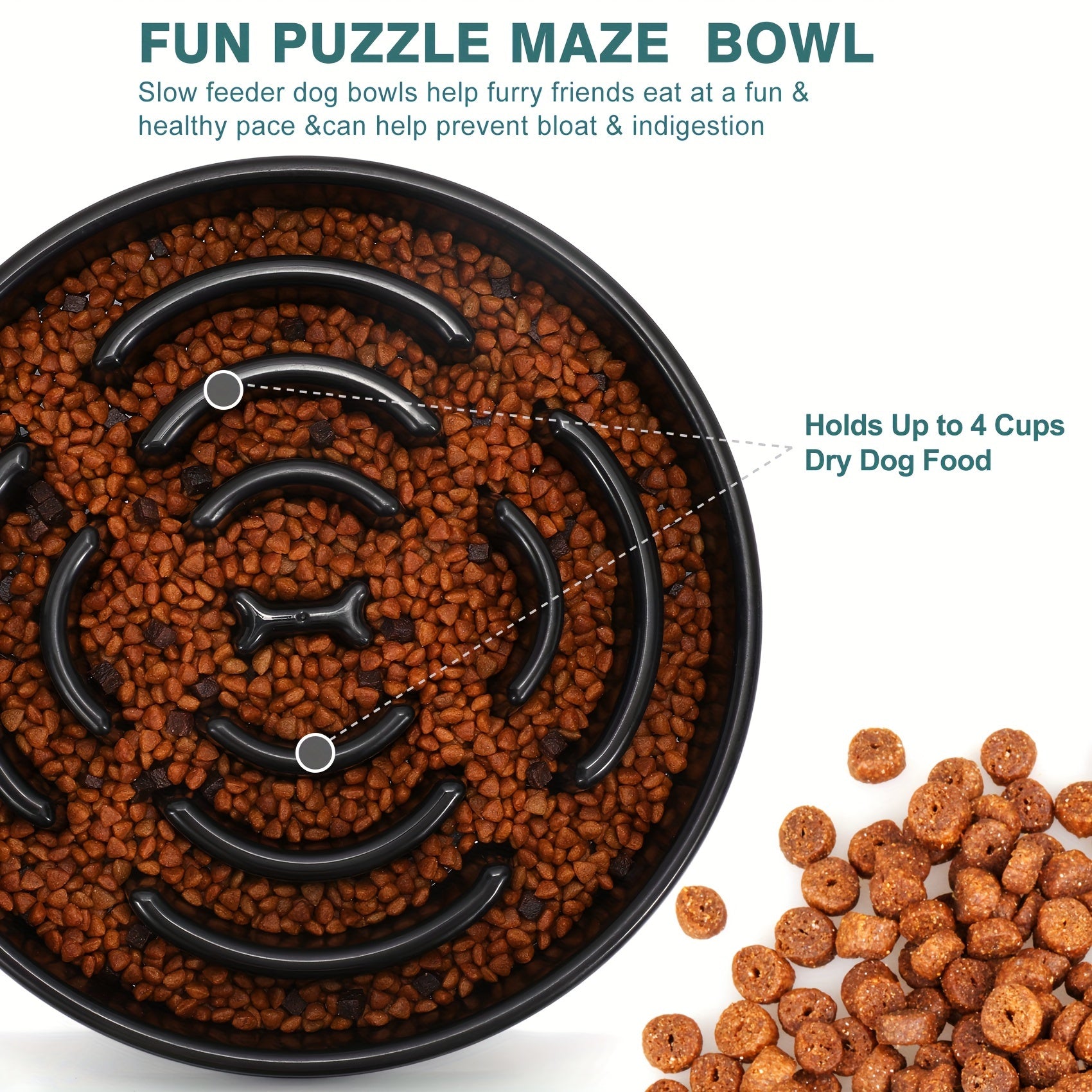 Ruicyg Interactive Dog Feeder - Slow Feed Puzzle Bowl for Healthy Eating