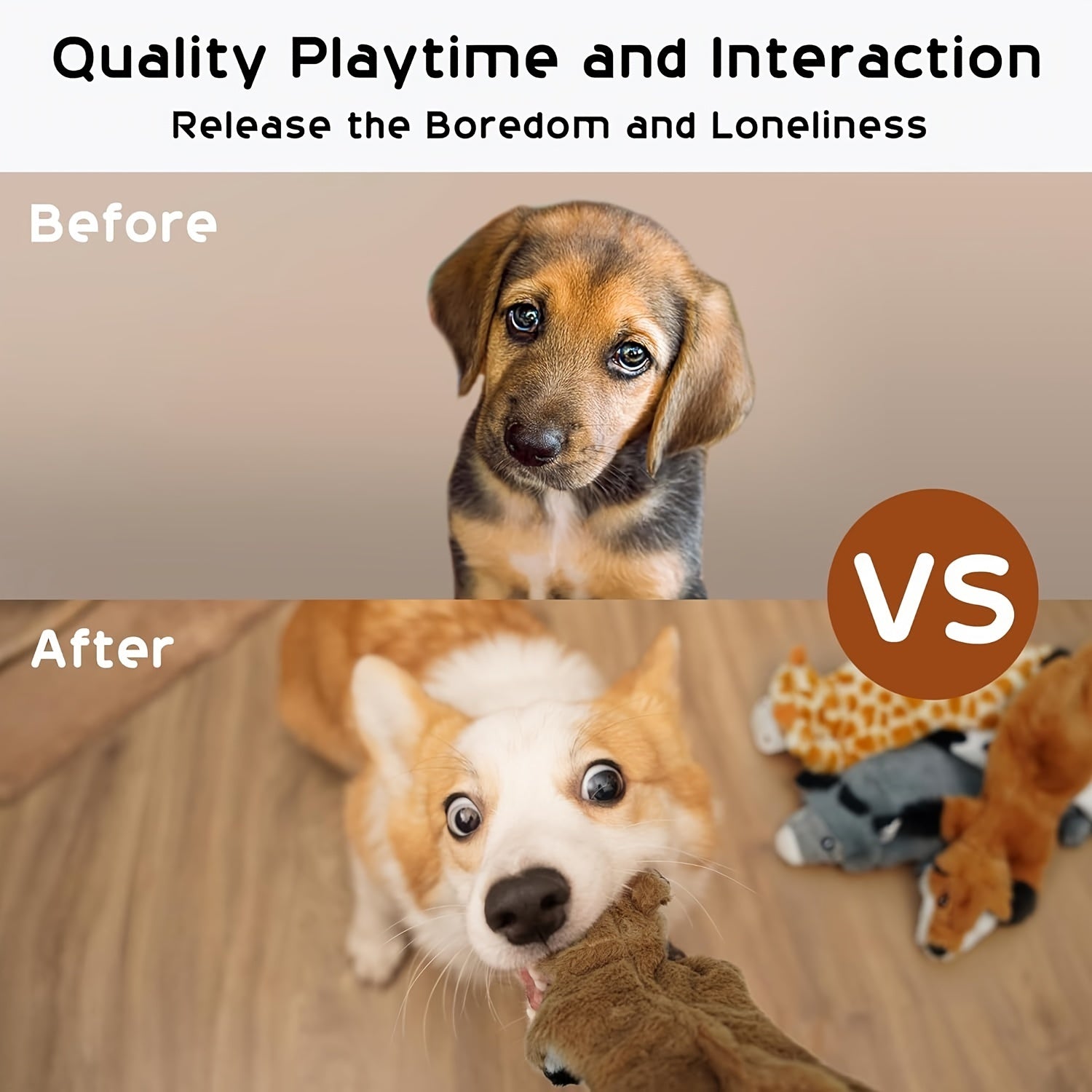Dog Voice Toy Funny Simulation Animal No-Fill Dog Squeaky Toy Durable No-Fill Plush Squeaky Dog Chew Toy