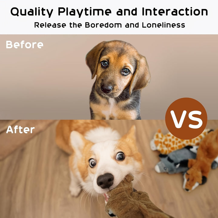 Dog Voice Toy Funny Simulation Animal No-Fill Dog Squeaky Toy Durable No-Fill Plush Squeaky Dog Chew Toy