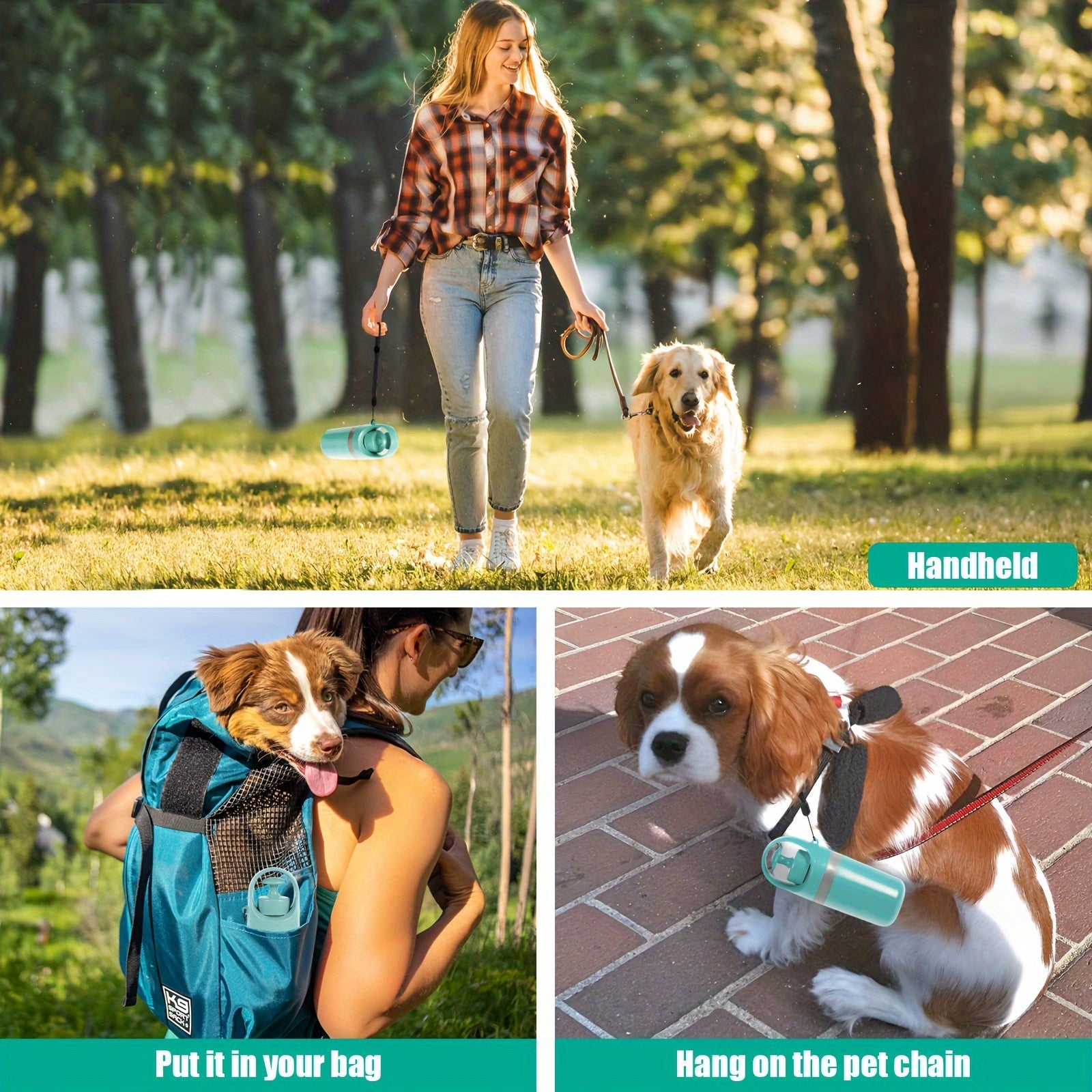 Claw Portable Dog Poop Scooper with Bag Dispenser - Durable Plastic, Includes Leak-Proof Bags