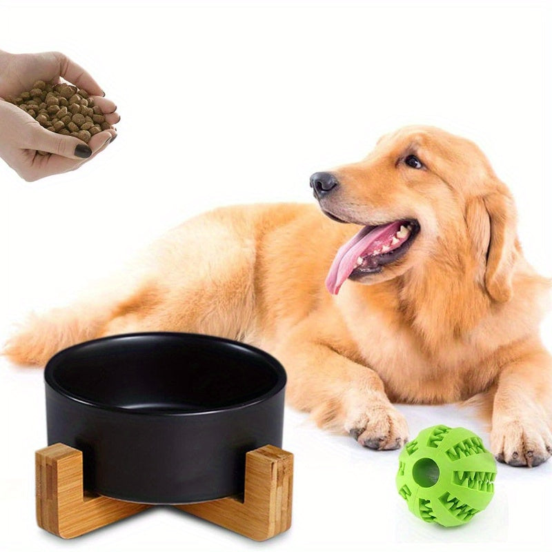 Elevated Pet Bowls with Stand, Ceramic Dog Bowl for Food & Water