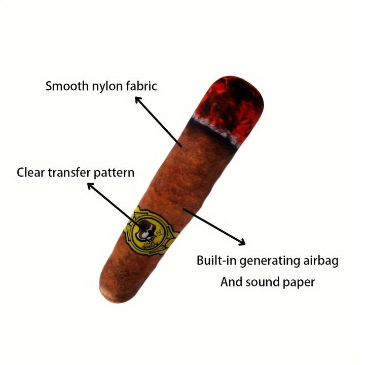 Cigar Pet Plush Toy - Interactive Squeak Toys for Dogs