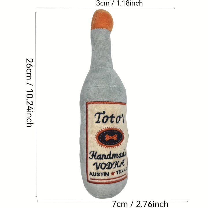 1pc Interactive Dog Toy Bottle - Squeaky Plush