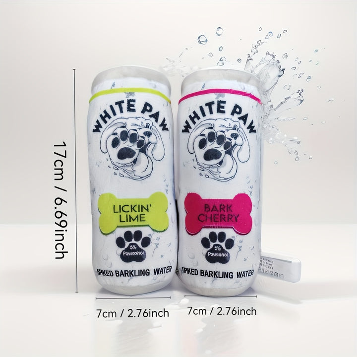 2pcs Squeaky Plush White Paw Toy