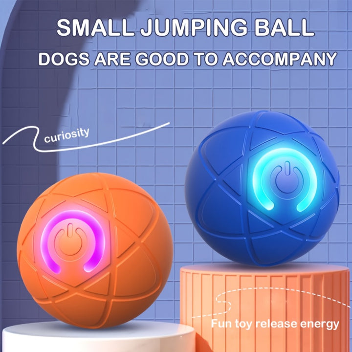 Smart Dog Toy Ball - Automatic Moving, USB Rechargeable, Geometric Pattern, Plastic - rarefrenchies 
