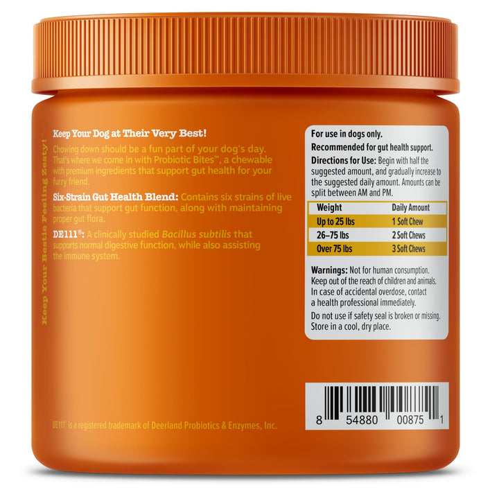 Zesty Paws Probiotics for Dogs - Digestive Enzymes for Gut Flora, Digestive Health, Diarrhea & Bowel Support - Clinically Studied DE111 - Dog Supplement Soft Chew for Pet Immune System - Chicken - rarefrenchies 