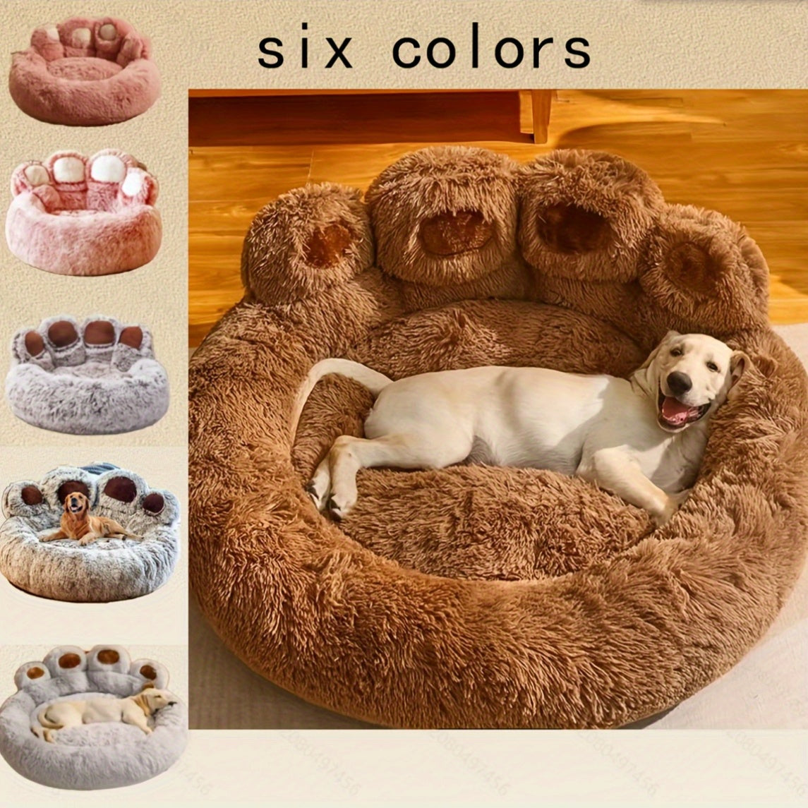 Bear Paw Plush Pet Bed - rarefrenchies 