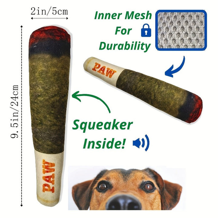 2pcs Camouflage Pattern Plush Cigar Dog Toys - Squeaky, Bite-Resistant, Polyester Chew Toys for All Breed Sizes, Interactive Pet Play for Dogs & Cats, Dog Chew Toy | Playful Pet Accessory | Durable Polyester - rarefrenchies 