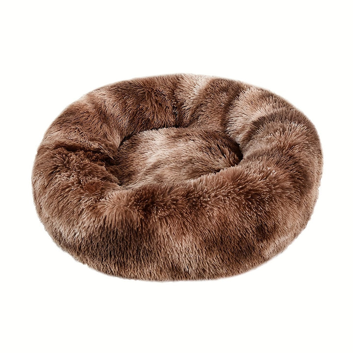 Calming Cuddler Long Fur Donut Dog Bed - rarefrenchies 