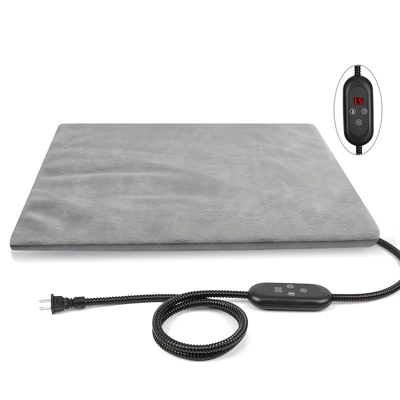 Heating Pad with Removable Cover, Chew-Resistant Stainless Steel Cord, 6-Level Adjustable Temperature, PVC Material, Power Plug, for Cats and Dogs - rarefrenchies 