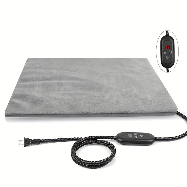 Heating Pad with Removable Cover, Chew-Resistant Stainless Steel Cord, 6-Level Adjustable Temperature, PVC Material, Power Plug, for Cats and Dogs - rarefrenchies 