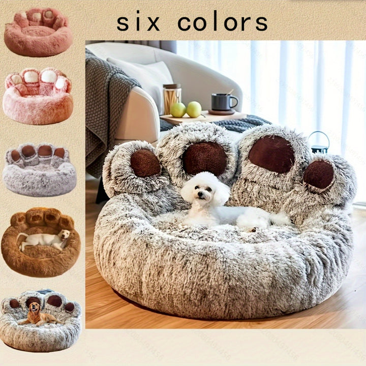 Bear Paw Plush Pet Bed - rarefrenchies 