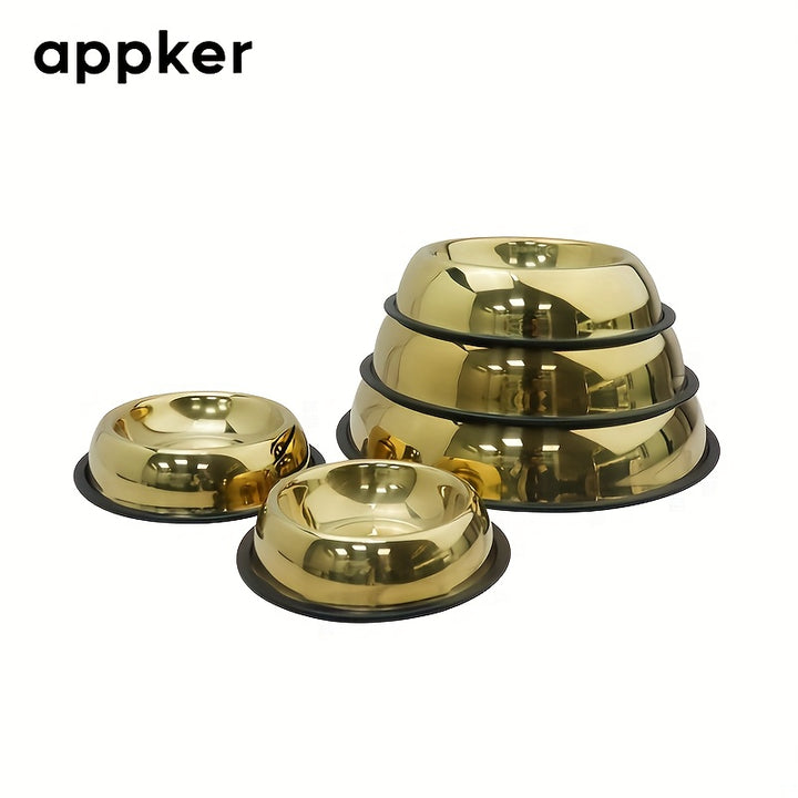 2pcs Stainless Steel Pet Bowls with Non-Slip Silicone Base - rarefrenchies 