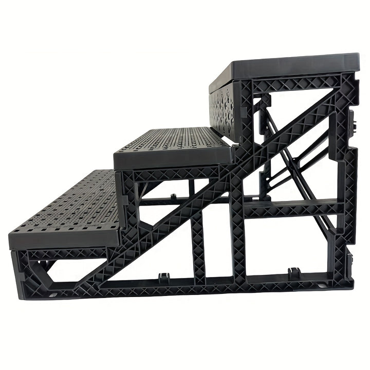 3-Step Wool Felt Pet Stairs for Small Dogs & Cats - Portable Ramp with Non-Slip Removable Cover - rarefrenchies 