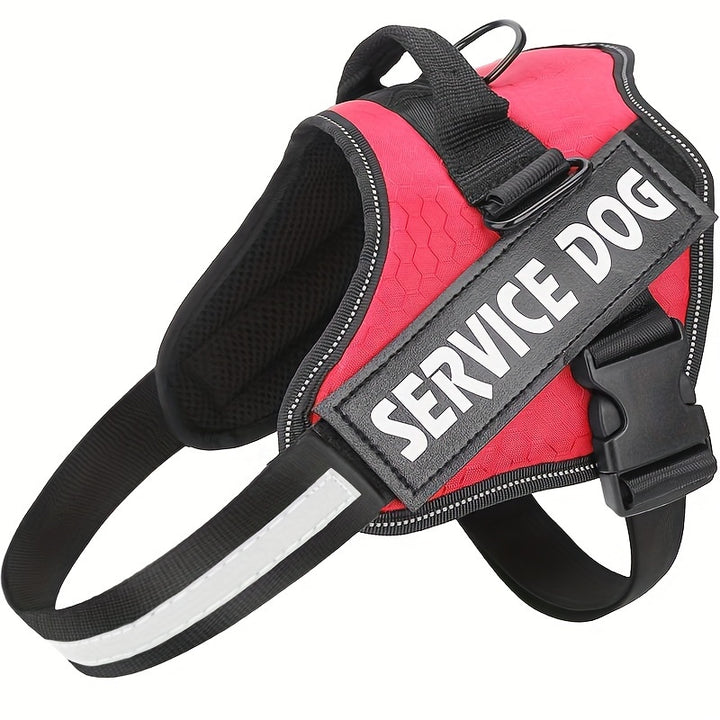Dog Harness No-Pull Service Dog Harness With Handle Adjustable Outdoor Pet Dog Vest Reflective Nylon Material Vest For Small Medium Large Dogs - For Training & Walking - Suitable for All Breeds - Perfect Gift for Dog Owners