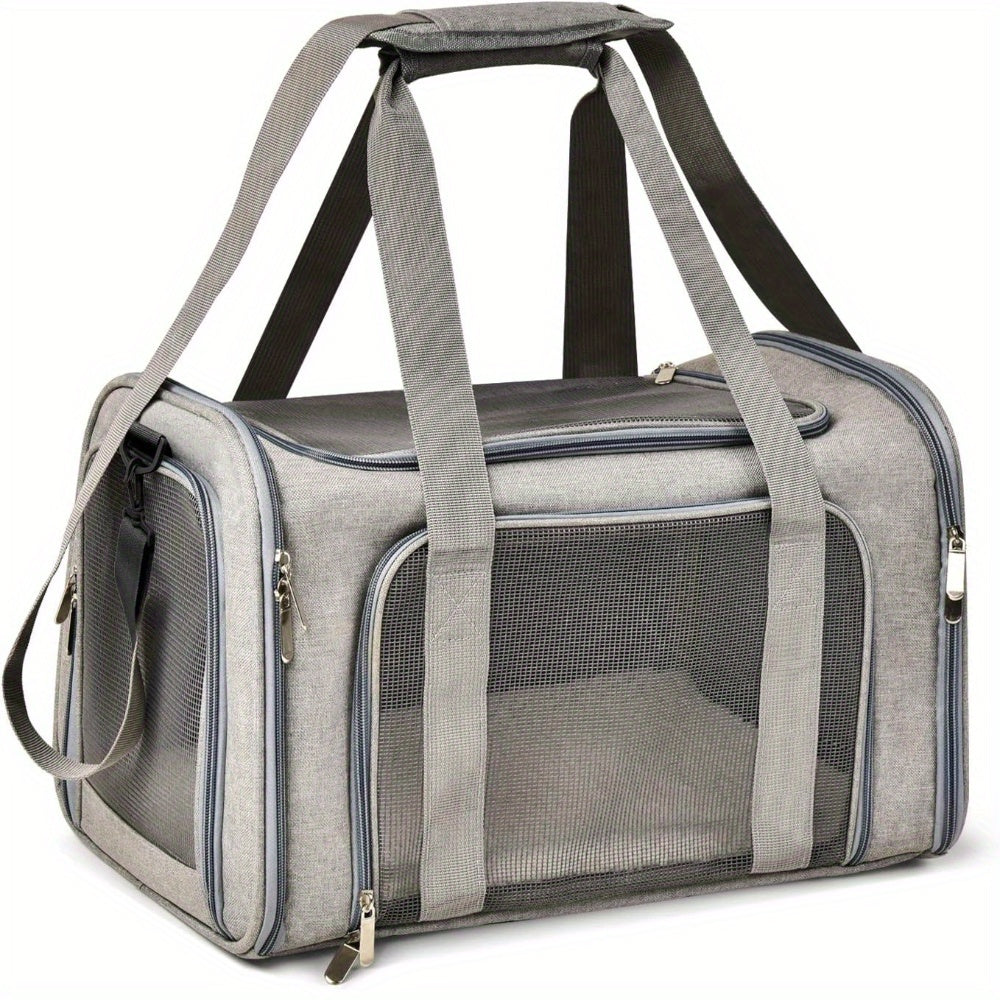 25Lbs Large Soft Sided Cat and Pet Carrier - Collapsible, Waterproof, Travel-Friendly, and Spacious Carrier for Cats and Puppies - rarefrenchies 
