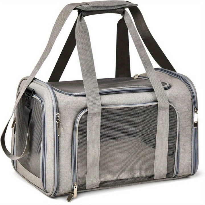 25Lbs Large Soft Sided Cat and Pet Carrier - Collapsible, Waterproof, Travel-Friendly, and Spacious Carrier for Cats and Puppies - rarefrenchies 