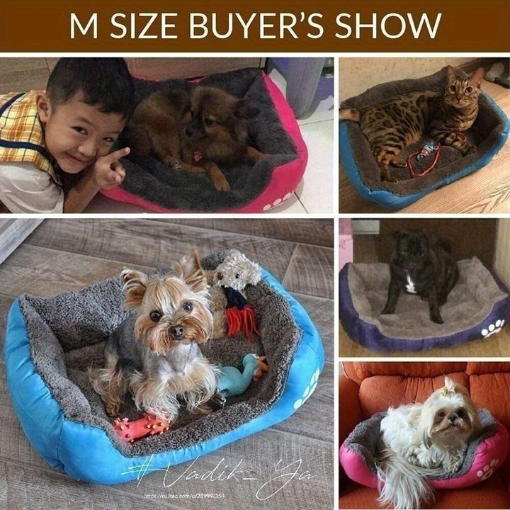 Paw Printed Pet Bed - rarefrenchies 