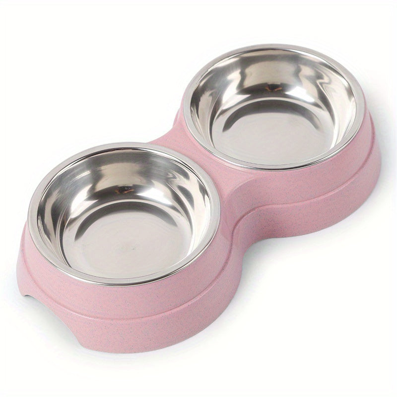 Stainless Steel Double Pet Bowls For Dogs And Cats - rarefrenchies 