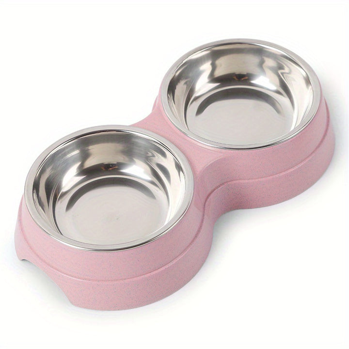 Stainless Steel Double Pet Bowls For Dogs And Cats - rarefrenchies 