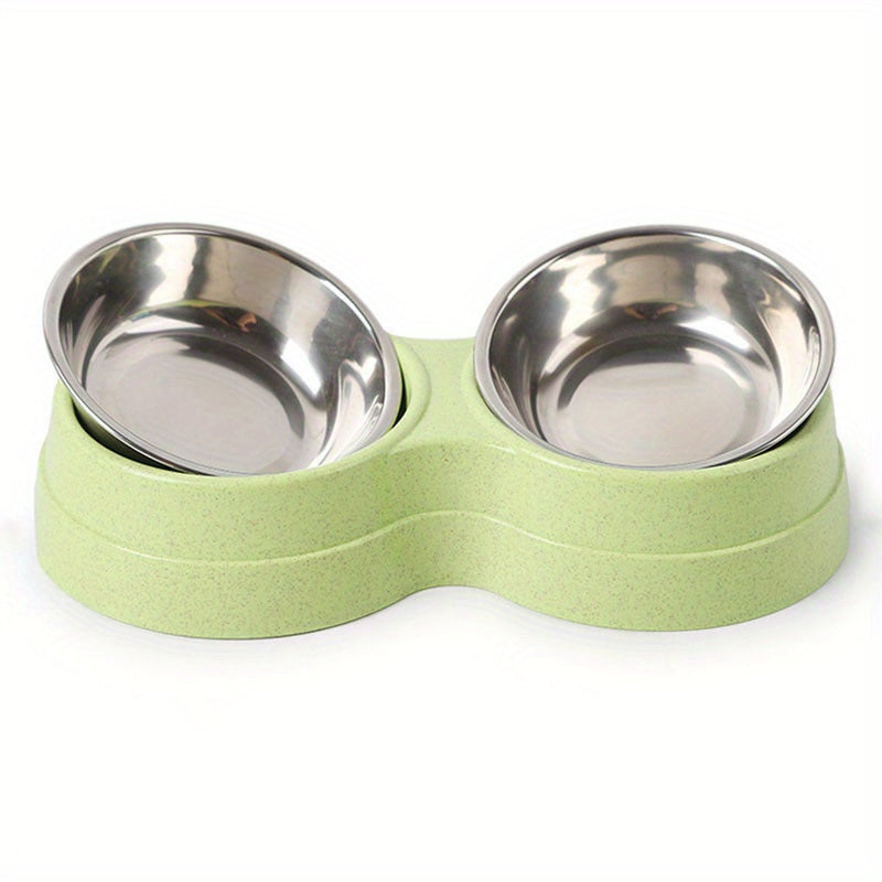 Stainless Steel Double Pet Bowls For Dogs And Cats - rarefrenchies 