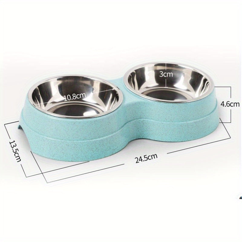 Stainless Steel Double Pet Bowls For Dogs And Cats - rarefrenchies 