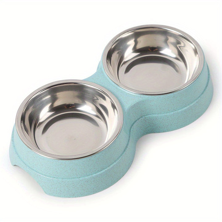 Stainless Steel Double Pet Bowls For Dogs And Cats - rarefrenchies 
