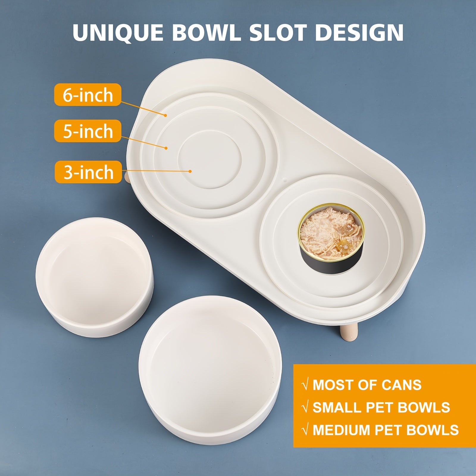 Modern Double Bowl Elevated Feeder - rarefrenchies 