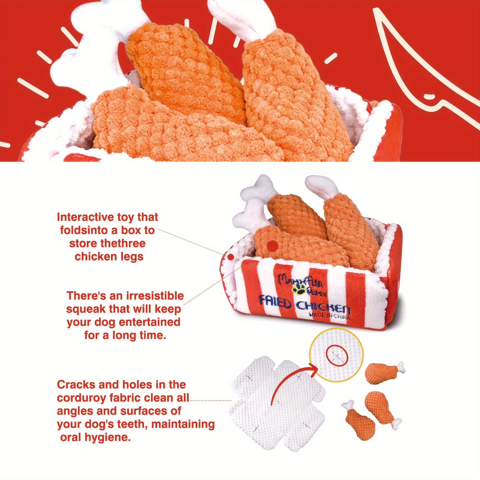 Fried Chicken Dog Toy - rarefrenchies 