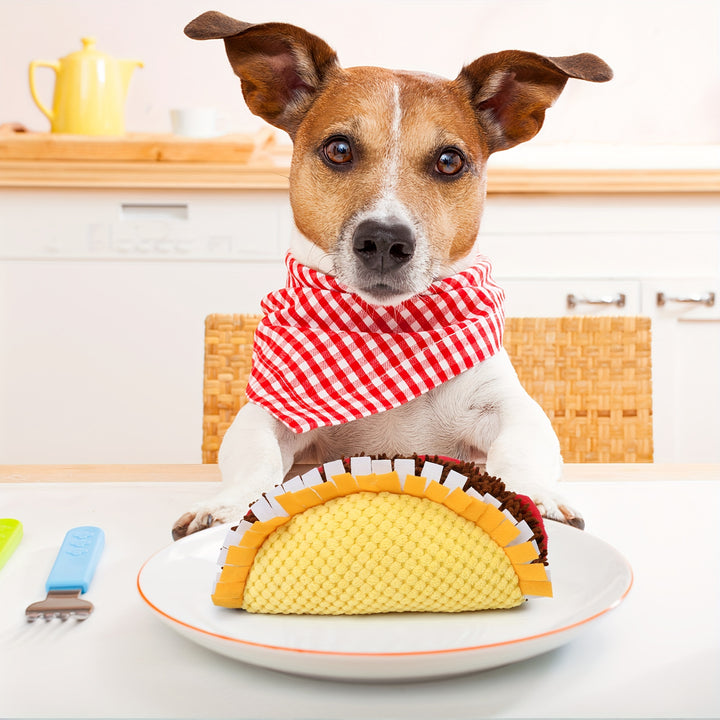 Squeaky Plush Taco Dog Toy - rarefrenchies 