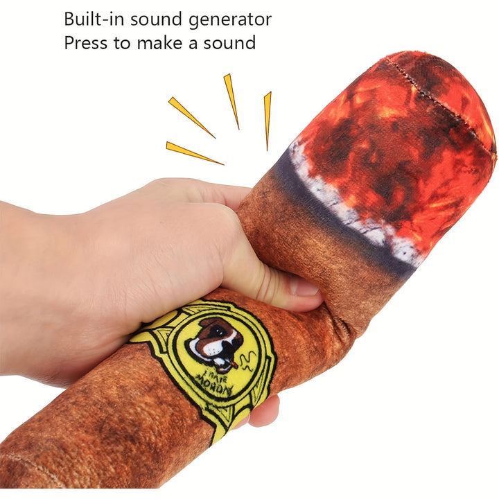 Cigar Pet Plush Toy - Interactive Squeak Toys for Dogs - rarefrenchies 