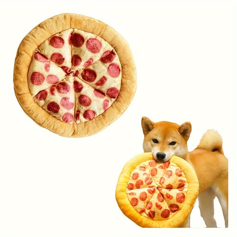 Plush Pepperoni Pizza Dog Toy - rarefrenchies 