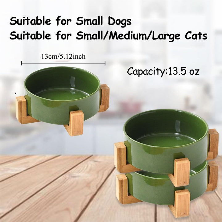 Elevated Pet Bowls with Stand, Ceramic Dog Bowl for Food & Water - rarefrenchies 