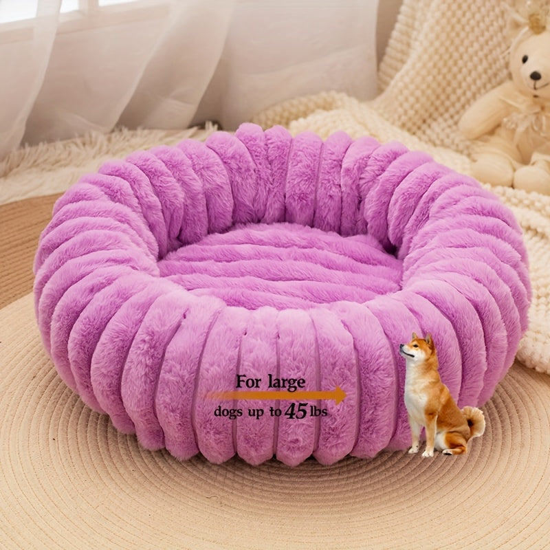 Circular Plush Pet Bed - rarefrenchies 