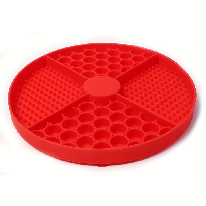 Round Dog Feeding Mat, Silicone Dog Licking Mat - rarefrenchies 