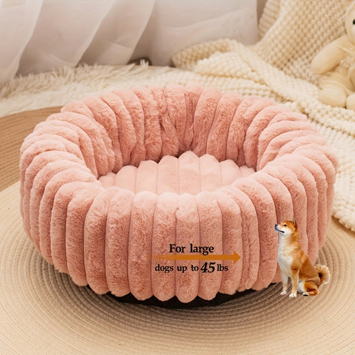 Circular Plush Pet Bed - rarefrenchies 